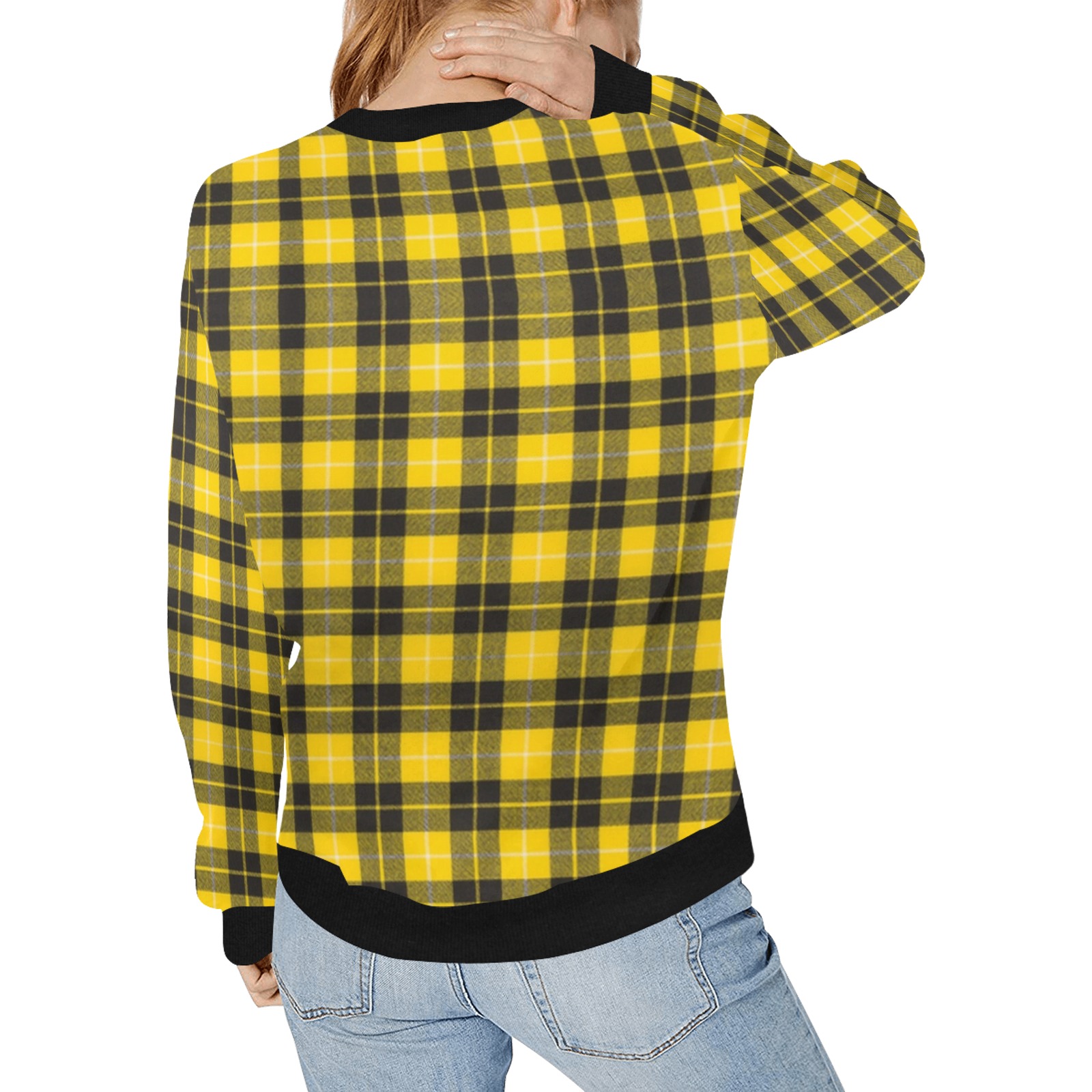 Barclay Dress Modern Women's Rib Cuff Crew Neck Sweatshirt (Model H34)