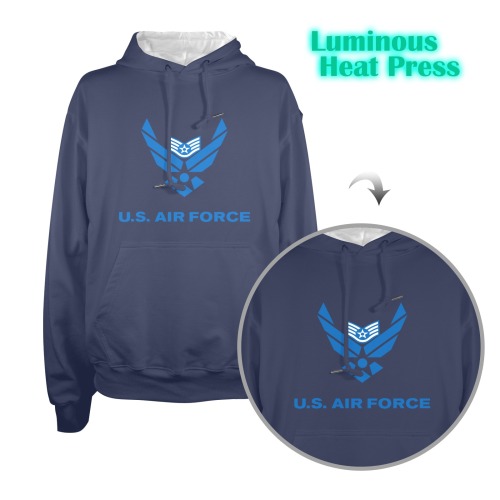 Staff Sergeant Offutt Air Force Base Men's Glow in the Dark Hoodie (Two Sides Printing)