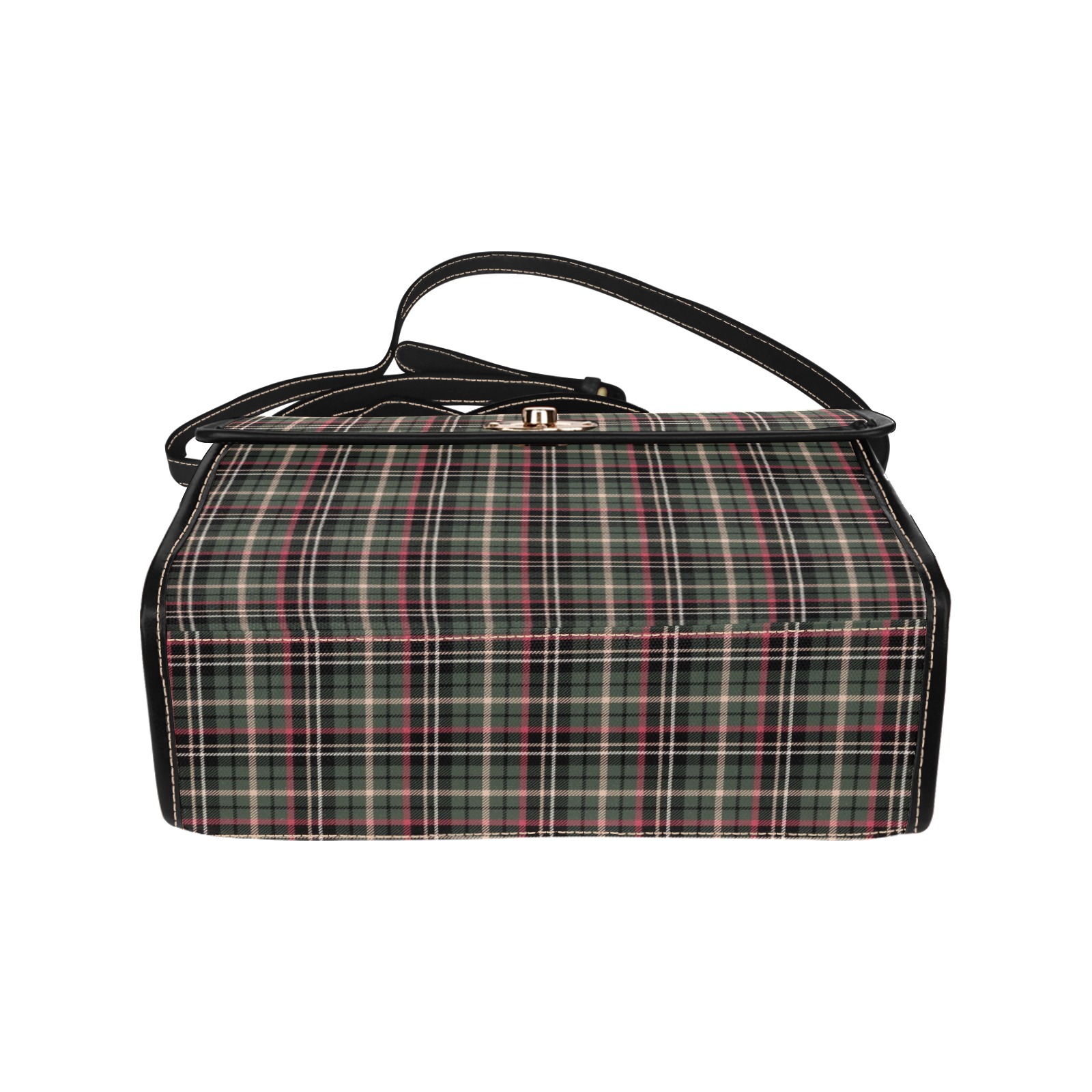 Classic Plaid Waterproof Canvas Bag-Black (All Over Print) (Model 1641)