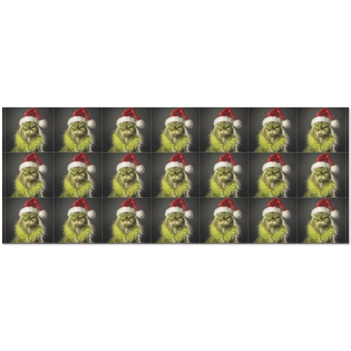 Green Grumpy Christmas Kitty Gift Wrapping Paper 58"x 23" (4 Rolls)