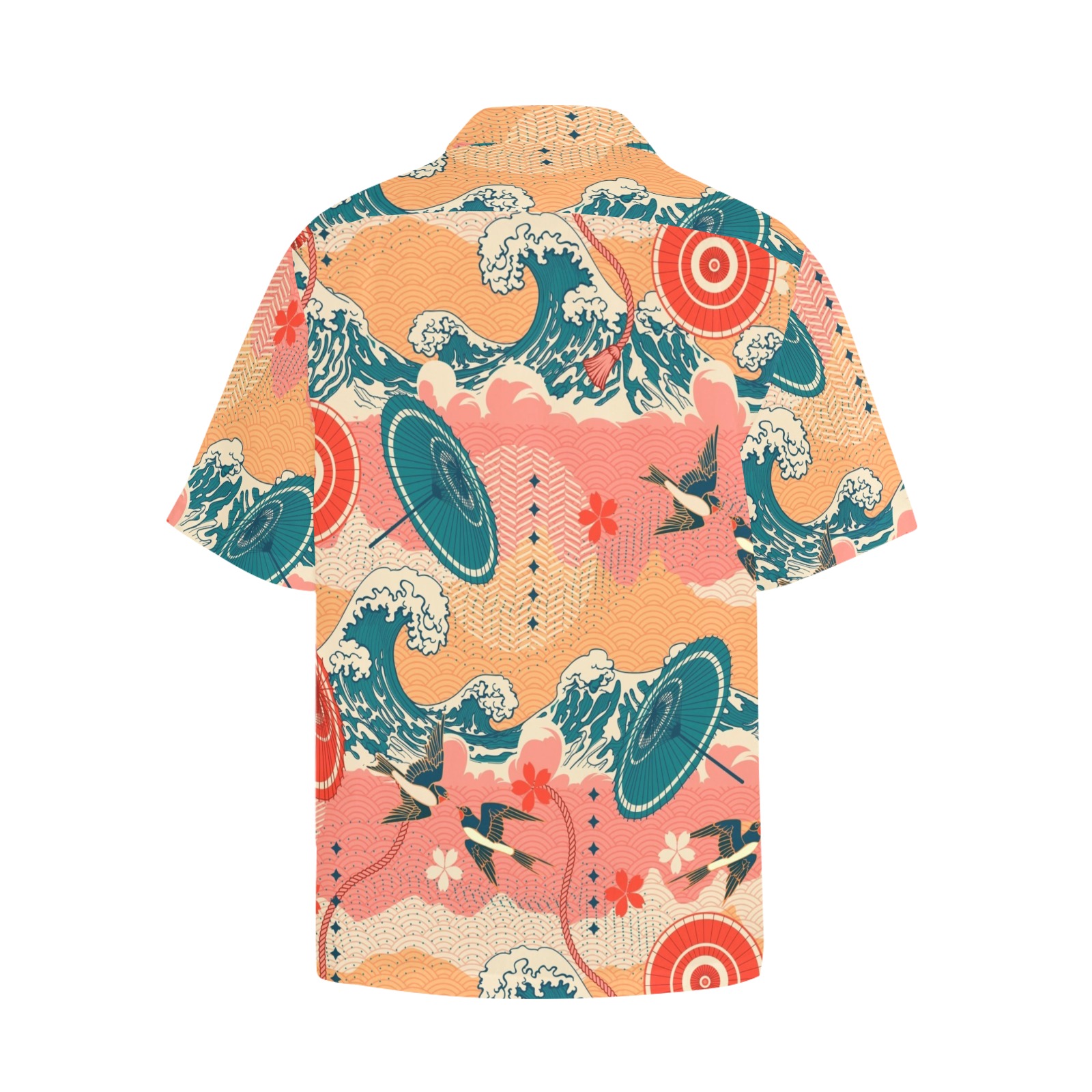 sparrow 3 Hawaiian Shirt with Chest Pocket (Model T58)