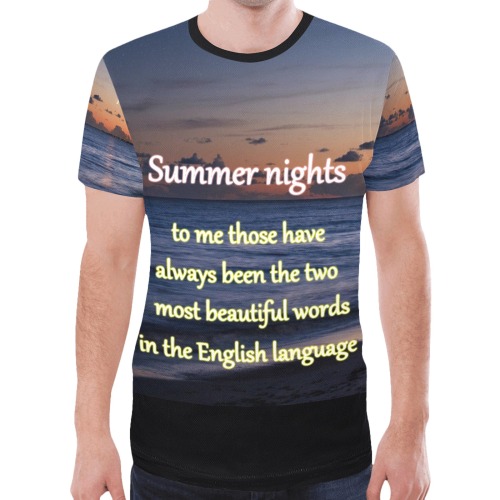 Summer nights: to me those have always been the two most beautiful words in the English language New All Over Print T-shirt for Men (Model T45)