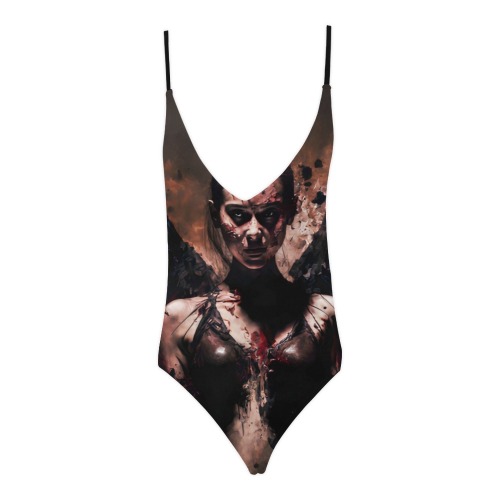 Angel of death Sexy Lacing Backless One-Piece Swimsuit (Model S10)