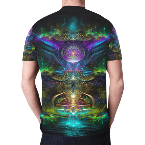Fractal Visionary Art Neon New All Over Print T-shirt for Men (Model T45)