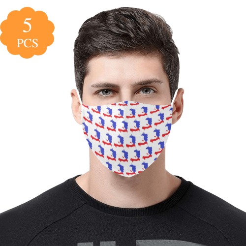 Island Of Haiti 3D Mouth Mask with Drawstring (Pack of 5 & 10 Filters Included) (Model M04)