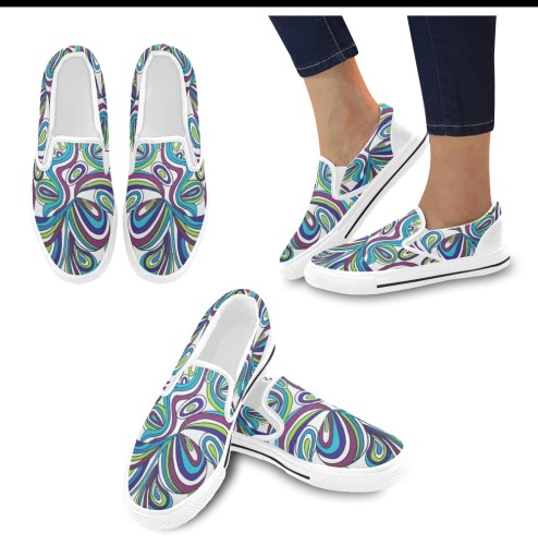 Lucky Charm Women's Slip-on Canvas Shoes (Model 019)
