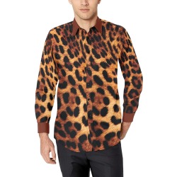 Leopard print shirt Men's All Over Print Casual Dress Shirt (Model T61)