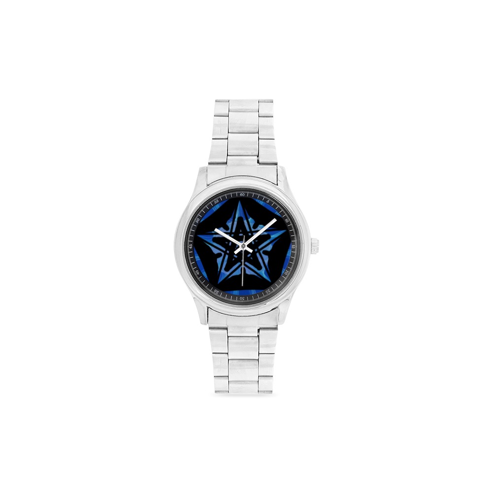 Blue flame star watch Men's Stainless Steel Watch(Model 104)