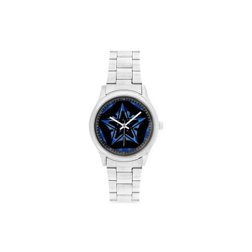 Blue flame star watch Men's Stainless Steel Watch(Model 104)