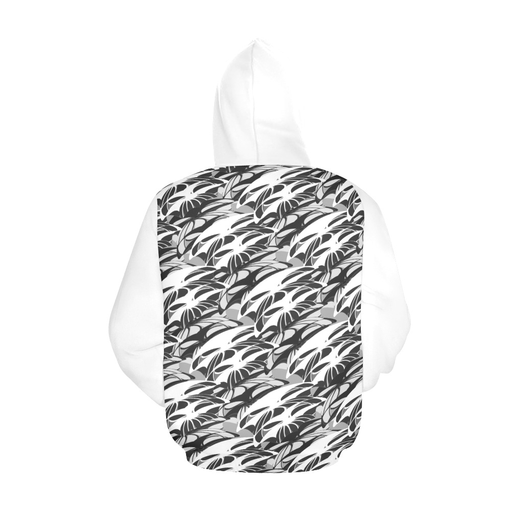 Alien Troops Pattern - White Sleeves All Over Print Hoodie for Men (USA Size) (Model H13)
