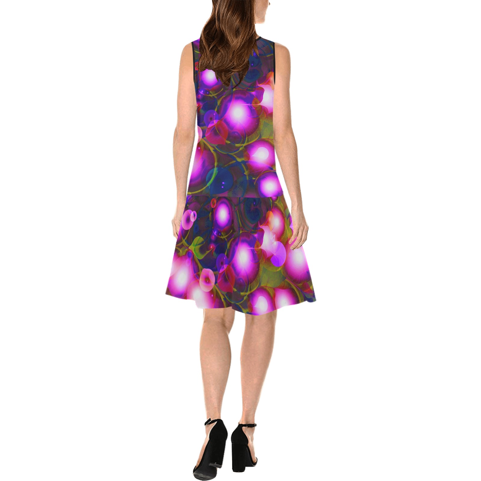 melting bubbles 1a Sleeveless Splicing Shift Dress(Model D17)