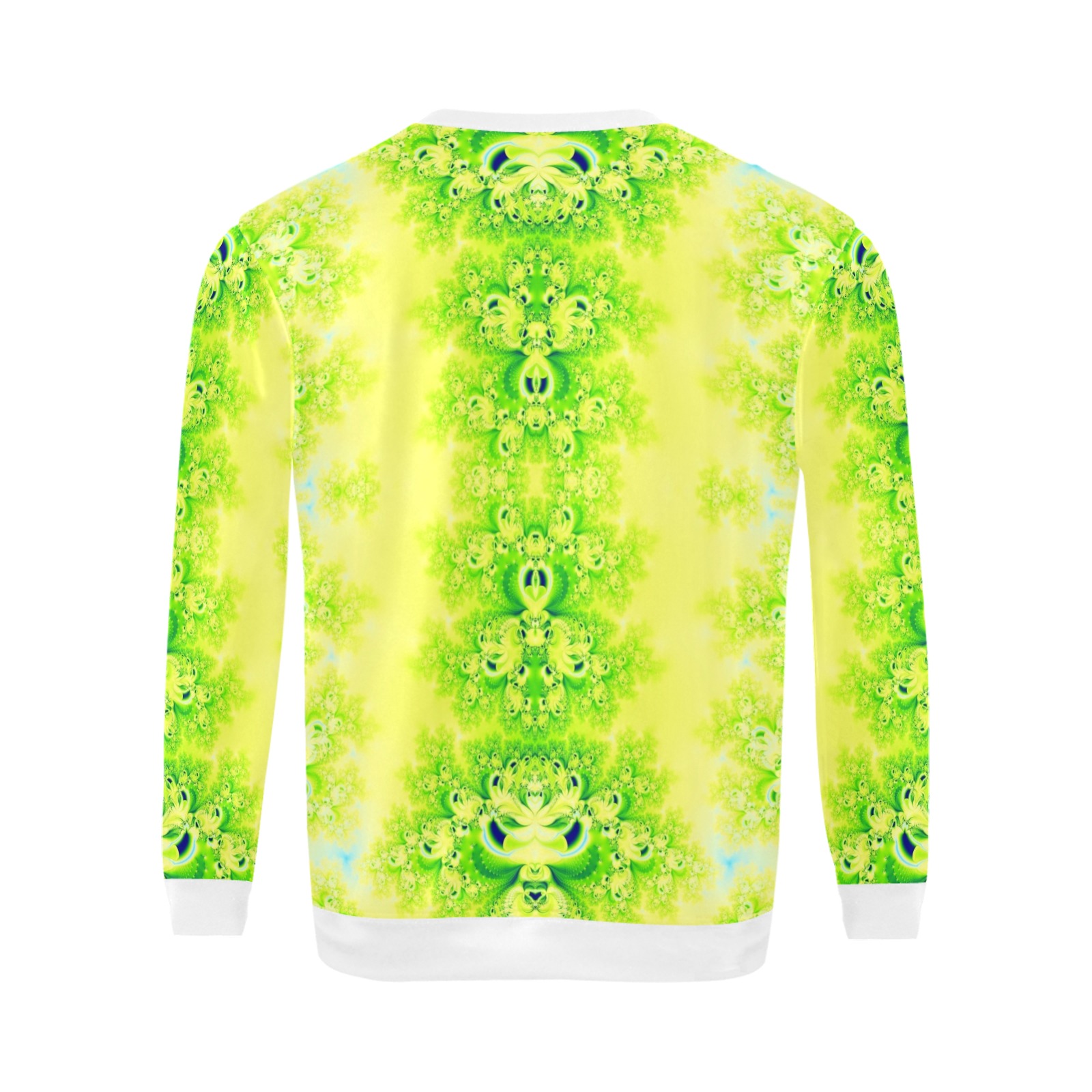 Sunny Ukrainian Sunflowers Frost Fractal All Over Print Crewneck Sweatshirt for Men (Model H18)