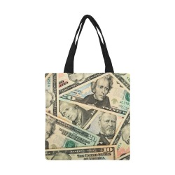 US PAPER CURRENCY All Over Print Canvas Tote Bag/Small (Model 1697)