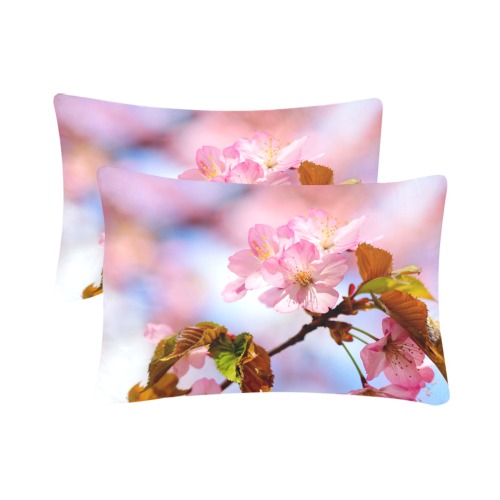 Beauty, love, wisdom of sakura cherry flowers. Custom Pillow Case 20"x 30" (One Side) (Set of 2)
