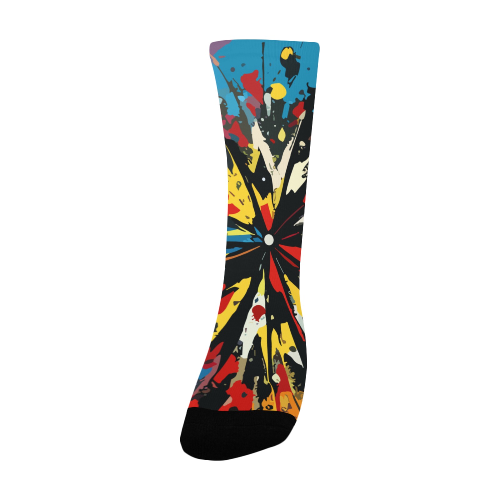 Fantastic abstract colorful flower modern art Custom Socks for Women