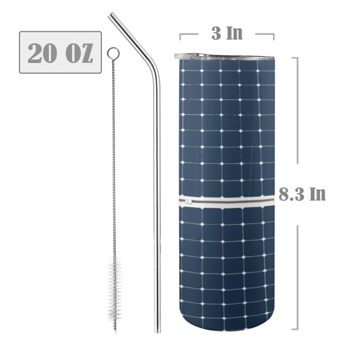 Solar Technology Power Panel Image Cell Energy 20oz Tall Skinny Tumbler with Lid and Straw