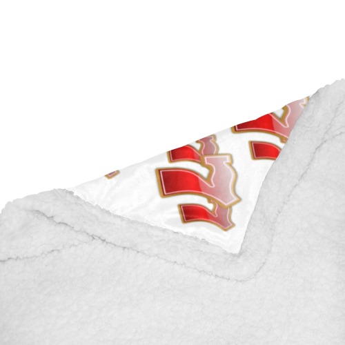 Las Vegas Lucky Sevens 777 - on White Double Layer Short Plush Blanket 50"x60"