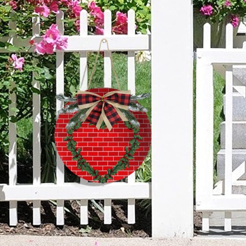 Christmas Bricks Heart Wreath Christmas Door Hanger (11.8inch)