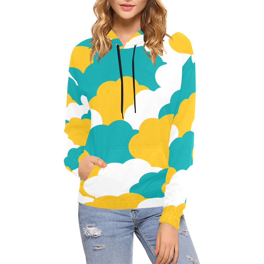 Army Pattern All over Print Design All Over Print Hoodie for Women (USA Size) (Model H13)