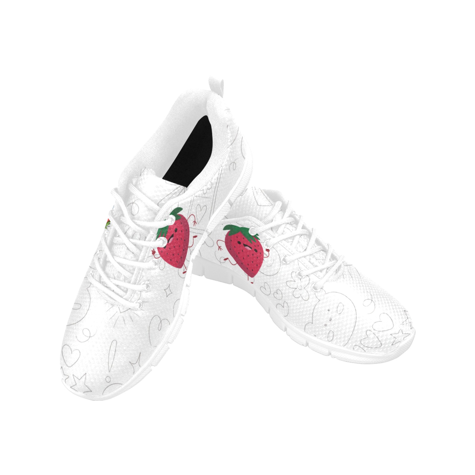 rabbit and strawberry Men's Breathable Running Shoes (Model 055)