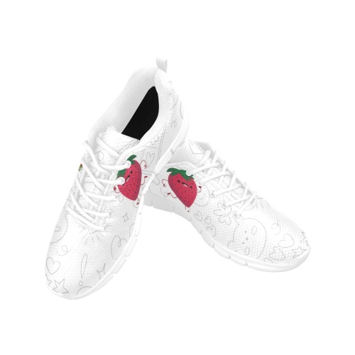 rabbit and strawberry Men's Breathable Running Shoes (Model 055)