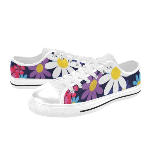 Hippy Flower Power #2 Women's Classic Canvas Shoes (Model 018)