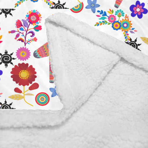 Alpaca Pinata and Flowers Double Layer Short Plush Blanket 50"x60"