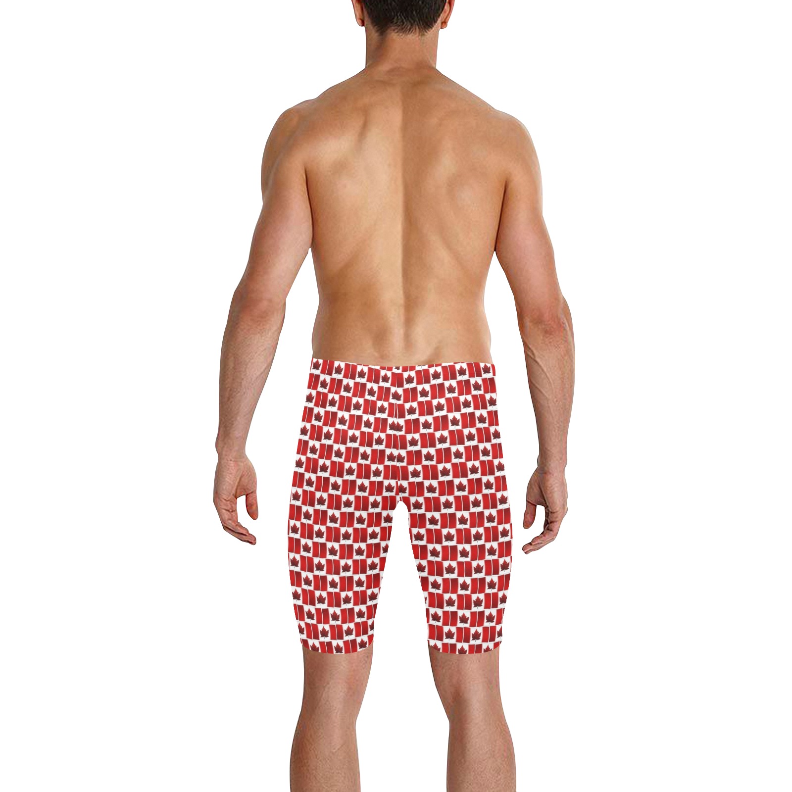 Canadian Flag Swim Shorts Men's Knee Length Swimming Trunks (Model L58)