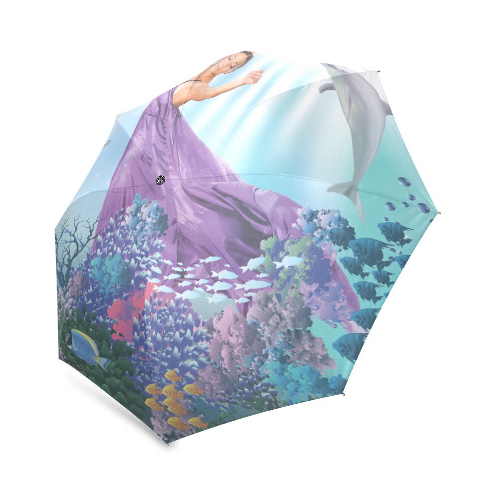 Ô Dolphin Dance Foldable Umbrella (Model U01)