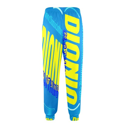 DIONIO Clothing - Turquoise & Yellow Alt. Big Logo Casual Sweatpants Men's Casual Sweatpants (Model L72)