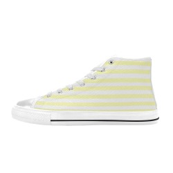 bleached yellow High Top Canvas Shoes for Kid (Model 017)