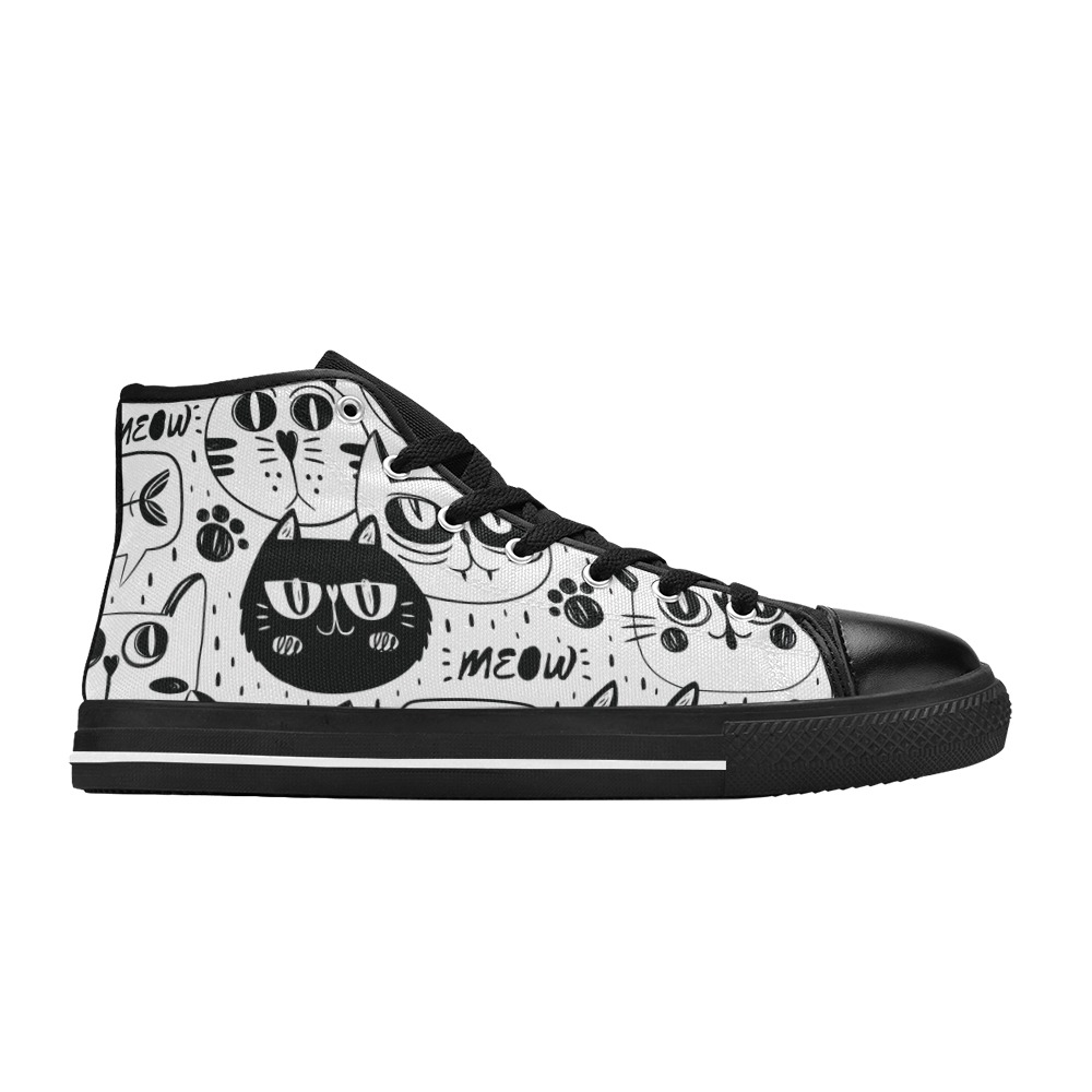 Cat-1 Men’s Classic High Top Canvas Shoes (Model 017)