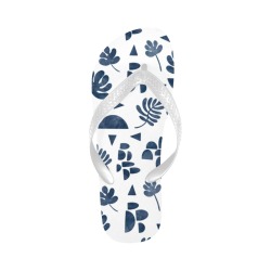 Simple Indigo Nature Shapes Flip Flops for Men/Women (Model 040)