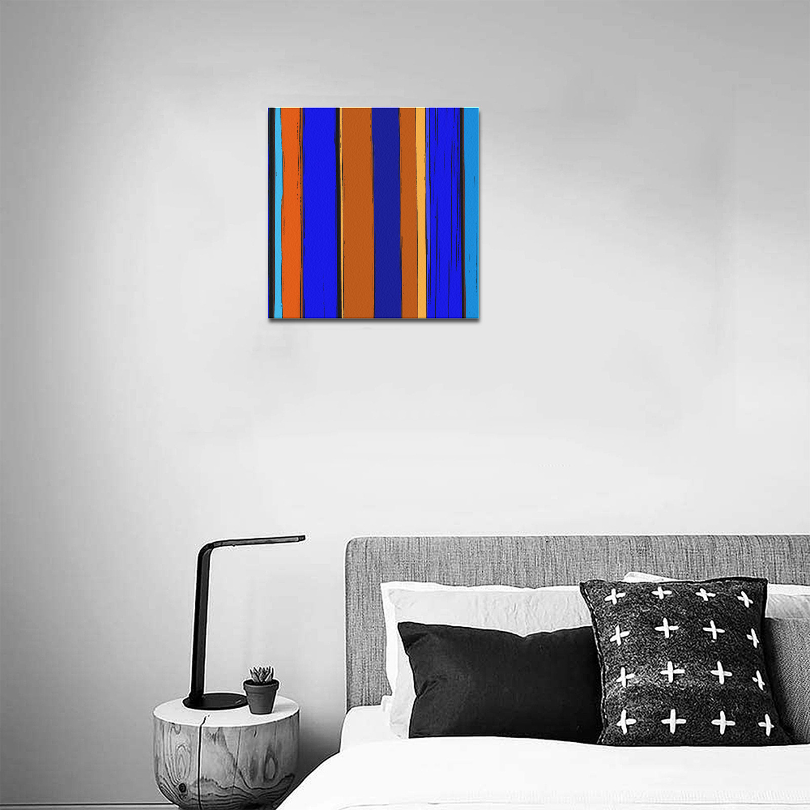 Abstract Blue And Orange 930 Upgraded Canvas Print 16"x16"