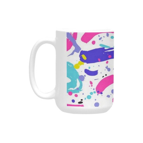 Abstract Colorful Brush Stroke Mug Custom Ceramic Mug (15OZ)