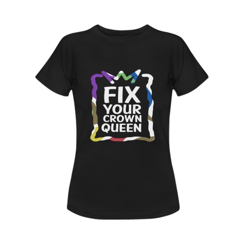 Fix Your QC Tee Women Blk Women's T-Shirt in USA Size (Two Sides Printing)