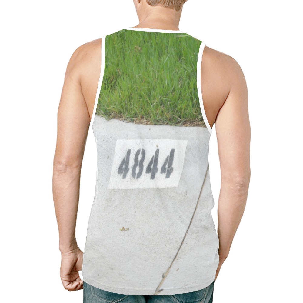 Street Number 4844 with White Collar New All Over Print Tank Top for Men (Model T46)