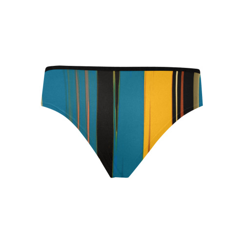 Black Turquoise And Orange Go! Abstract Art Women's Hipster Panties (Model L33)