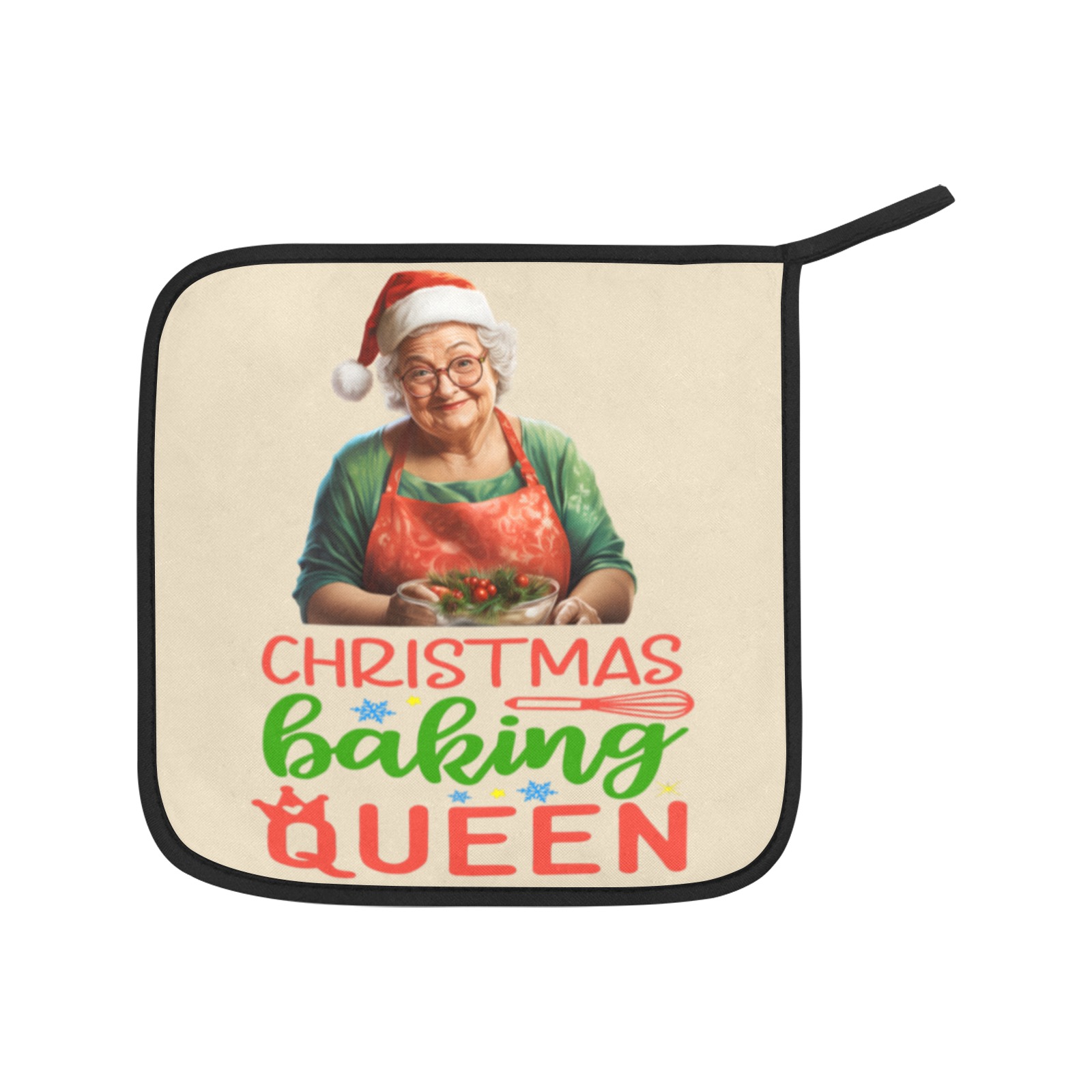 Grandma Christmas Baking Queen Oven Mitt & Pot Holder