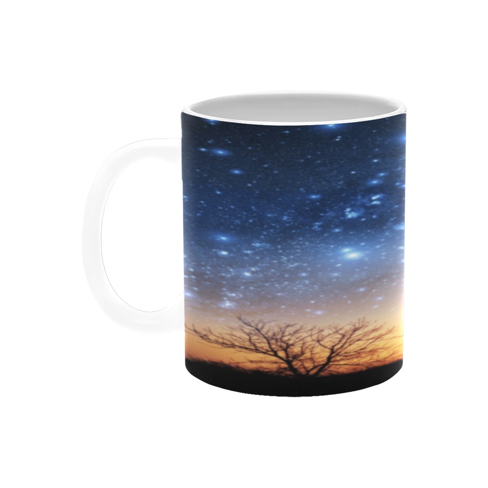 Nebula Starry Night Mug White Mug(11OZ)