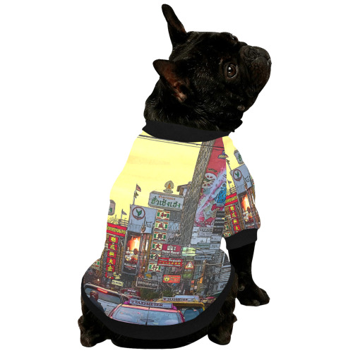 Chinatown in Bangkok Thailand - Altered Photo Pet Dog Round Neck Shirt