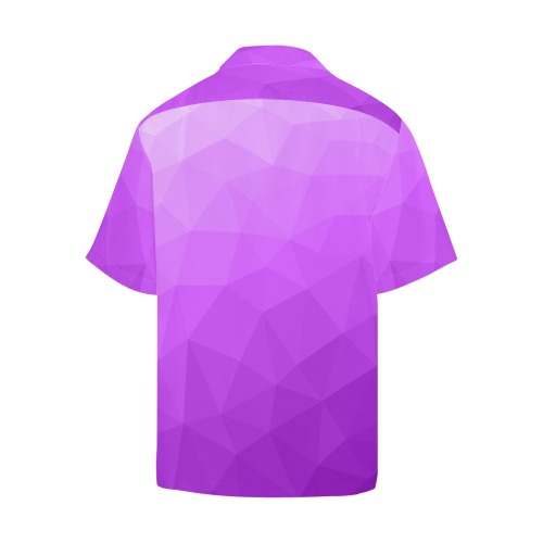 Purple gradient geometric mesh pattern Hawaiian Shirt (Model T58)