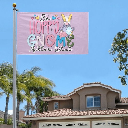 Be Hoppy Gnome Matter What Garden Flag 59"x35"