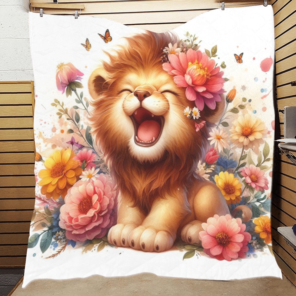Watercolor Lion 2 Quilt 60"x70"