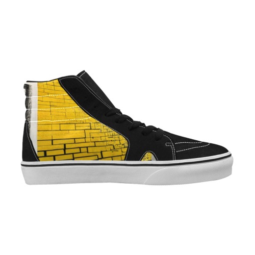 yellow brick wall Men's High Top Skateboarding Shoes (Model E001-1)