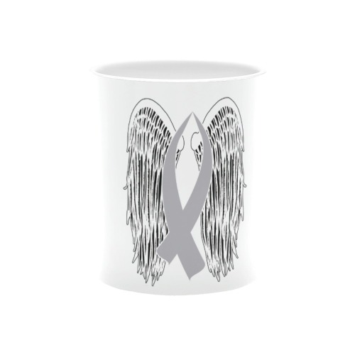 Winged Awareness Ribbon (Gray Ribbon) White Mug(11OZ)