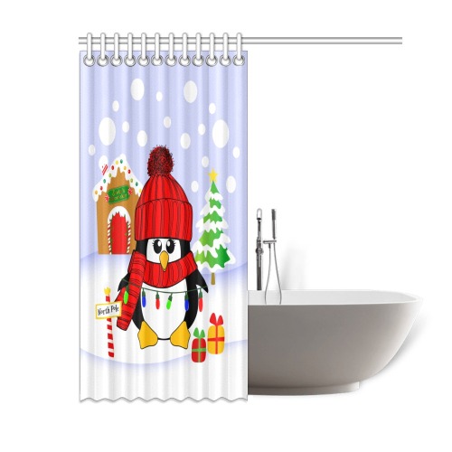 Krimbles Penguin Shower Curtain 60"x72"