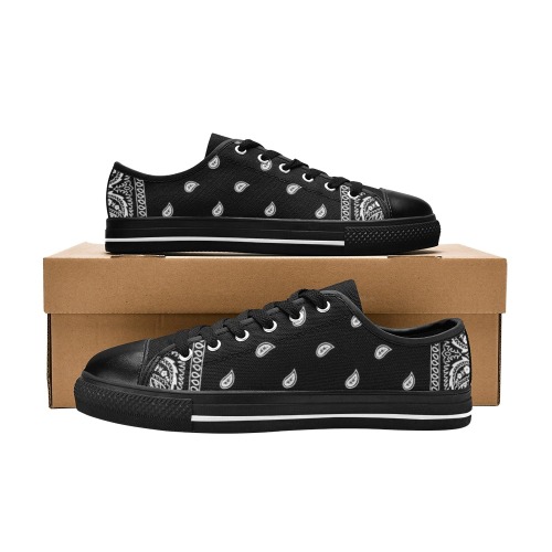 Black Bandana Men's Classic Canvas Shoes (Model 018)