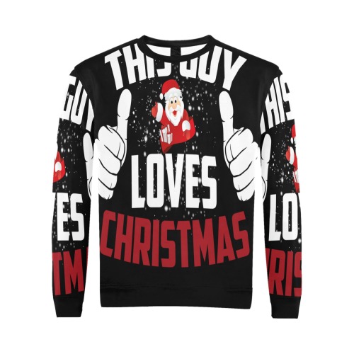 This Guy Loves Christmas Sweater All Over Print Crewneck Sweatshirt for Men (Model H18)