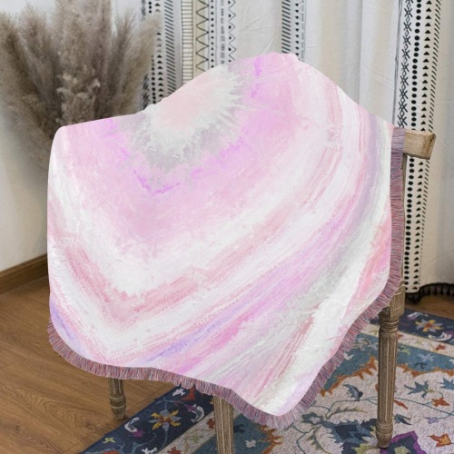 water8 Ultra-Soft Fringe Blanket 30"x40" (Mixed Pink)